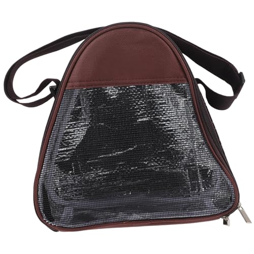HEMOTON Atmungsaktive Haustier Tragetasche aus Mesh Leichte Reisetasche für Kaninchen und Kleine Katzen Praktische Outdoor Transporttasche Dreieckiges Leopardenmuster Kaffee für Camping von HEMOTON