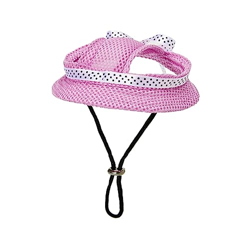 HEMOTON Atmungsaktiver Hut für Haustiere klein Sonnenhut für Haustiere Haustiersonnenhüte züchten erste hundefressnäpfe Katzen Hut Haustierhut stylische Welpenmütze Netz Rosa von HEMOTON