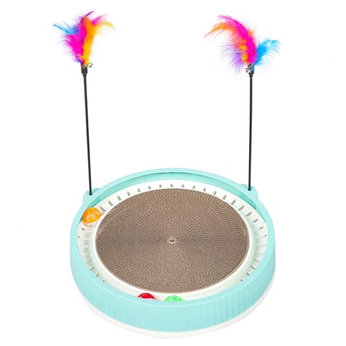 HEMOTON Austauschbarer Katzenkratzer Mit Interaktiver Spielmatte Kratzpad Für Katzen Fitness Und Spielspaß Für Drinnen von HEMOTON