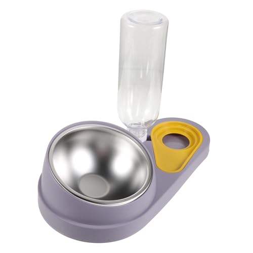 HEMOTON Automatic Pet Feeder and Water Dispenser Non Slip Pet Bowl with Tip Design Durable Cat and Dog Feeding Station for Home Use Grey von HEMOTON