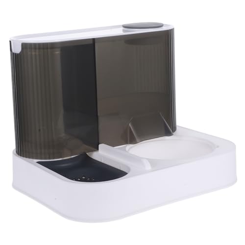 HEMOTON Automatische Katzenfutterautomatin Katzenfutterhalter Futternäpfe Für Katzen Langsam Fressender Katzennapf Haustierwasserfuttermittel Futterstation Für Katzen Light Grey Abs von HEMOTON