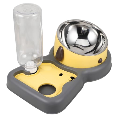 HEMOTON Automatischer Futter und Wasserspender für Katzen und Hunde rutschfeste Basis Praktischer Trinkbrunnen und Futterstation für Zuhause und Unterwegs von HEMOTON