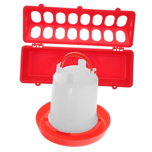 HEMOTON Automatischer Geflügelfutterspender mit Langem Futtertrog Wassertränke Praktischer Hühner Futterautomat mit Langlebigem Design für Einfache Fütterung und Reinigung von HEMOTON