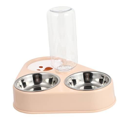 HEMOTON Automatischer Haustier Wasserspender mit Flasche rutschfeste Dicke Futterschüssel mit Silikonboden Geeignet für Katzen und Hunde Gesundes Trink und Futterumfeld von HEMOTON