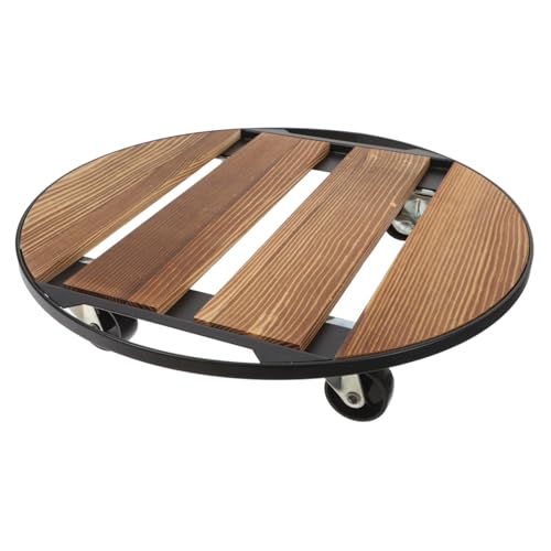 HEMOTON Basis Für Blumentöpfe Rollständer Blumentopfbeweger Topfpflanzenbeweger Pflanzenwagen Mit Rädern Holz Coffee von HEMOTON