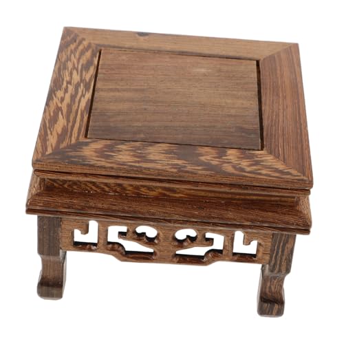 HEMOTON Basis aus Wenge Pflanze Steht innen Bauernhaus Anlage drinnen Pflanzengestell Blume Pflanzenhocker Pflanzenständer für Innenräume antiker ausstellungsstand Holzhandwerk Light Brown von HEMOTON