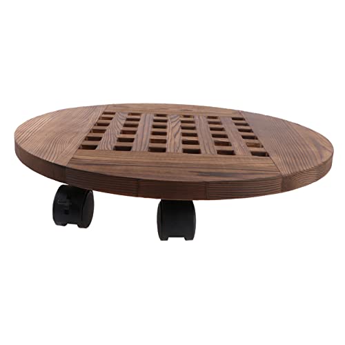 HEMOTON Basis für Blumentöpfe Tablett Untertasse Halter Gartendekor groß Plant Shelf pflanzengestell schubkarre Aufbewahrungsbehälter für Pflanzentöpfe Bewegliche Pflanztöpfe hölzern Brown von HEMOTON