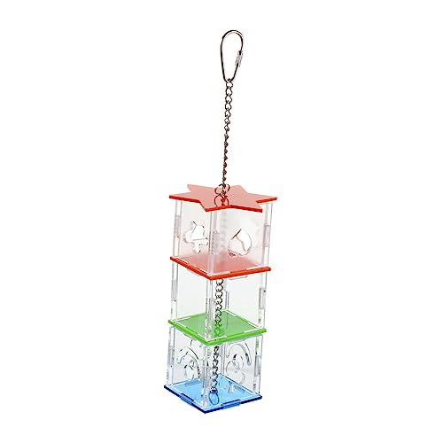 HEMOTON Box Multilayer Futtersuche Gerät Feed Papageien Hängen Vogel Papagei Tablett Vögel Vogel Lebensmittel Halter Pet Supplies Acryl von HEMOTON