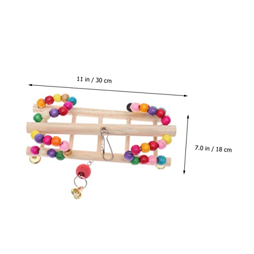 HEMOTON Papageienspielzeug Aus Holz Mit Schaukeldesign Für Kleine Vögel Zum Kauen Und Entdecken Hängebrücke Spielzeug Für Nymphensittiche Und Sittiche Zum Abenteuern von HEMOTON