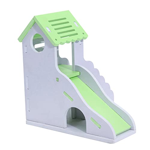 HEMOTON Buntes Hamsterhaus mit Tür und Rundem Eingang Langlebiges Haustier Spielhaus und Schlafplatz für Hamster Mäuse und Kleine Igel Leicht zu Reinigen Sicheres Material Grün von HEMOTON