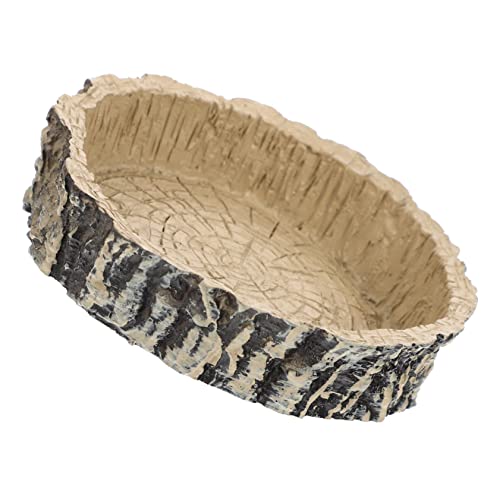 HEMOTON Crawling Haustiernahrung Feeder Reptilien Wassertrinkschale Mit Natürlichem Design Für Schildkröten Echsen Und Andere Reptilien Futternapf Und Wasserspeicher Für Gesundes von HEMOTON