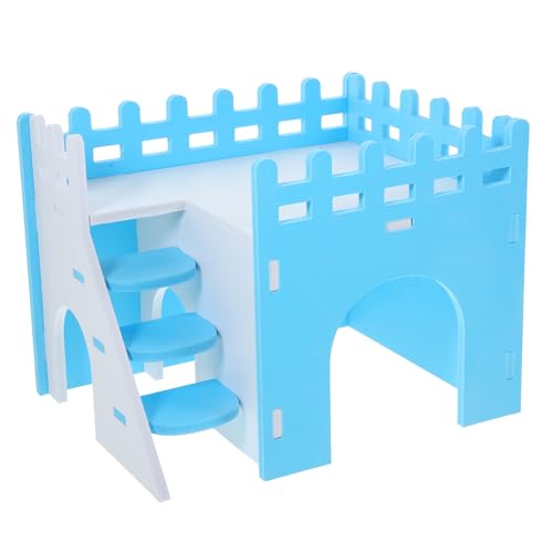 HEMOTON Doppelstöckiges Hamsterhaus mit Treppe aus Robustem Rückzugsort für Meerschweinchen Hamster und Chinchillas Fördert Spiel und Schlafumgebung von HEMOTON