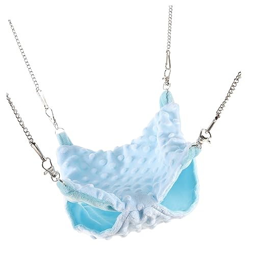 HEMOTON Eichhörnchen Nest Hängematte für Kleintiere Schlafsack Blau Geeignet für Hamster und Haustiere Langlebig und Leicht zu Reinigen Bietet Warmen Rückzugsort für Spiel und von HEMOTON