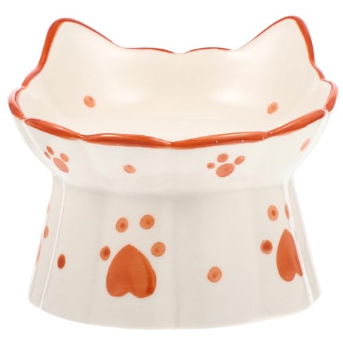 HEMOTON Erhöhte Katzenfutterschale Mit Nackenschutz Umkippen Design Für Komfortables Fressen Und Katzen Und Kleine Haustiere von HEMOTON