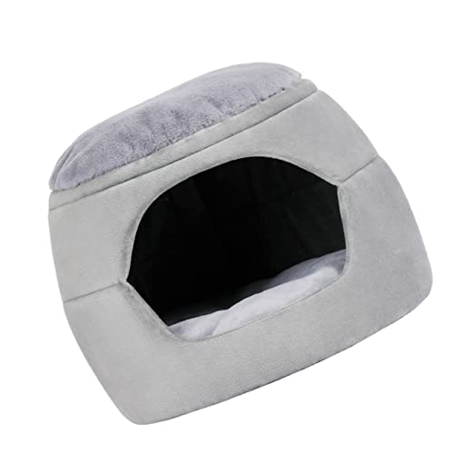 HEMOTON Faltbares Katzenbett aus Baumwolle Halbgeschlossene Schlafhöhle für Katzen und Kleine Haustiere Winddicht und Warm für Innenbereich im Winter Pflegeleicht und Bequem von HEMOTON