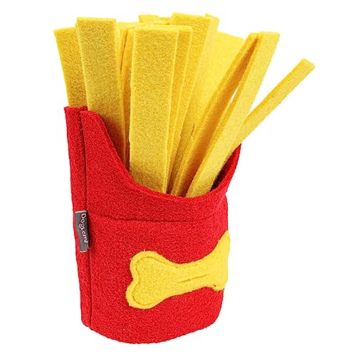 HEMOTON Interaktives Hundefutterspielzeug Langsam Fressender Snack-Dispenser in Pommes-Form Langlebiges Und Sicheres Spielzeug Zur Zahnpflege Und Stressbewältigung Für Hunde von HEMOTON