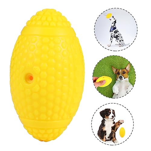 HEMOTON Fußball Hundeball Kauen Hundespielzeug Backenzahn Rugbyball- Haustier Ballspielzeug Für Hunde Yellow Emulsion HEMOTON Fußball Hundeball Kauen Hundespielzeug Backenzahn Rugbyball- Haustier Ballspielzeug Für Hunde Yellow Emulsion von HEMOTON