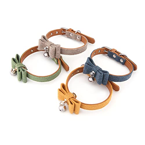 HEMOTON Glockenhalsband Für Hunde Katze Mit Glocke Stichworte Haustier Katzenhalsbänder Nacken Gestrickt Glocke Katzenhalsband Kragen Binden Katze Einstellbar Name Green von HEMOTON