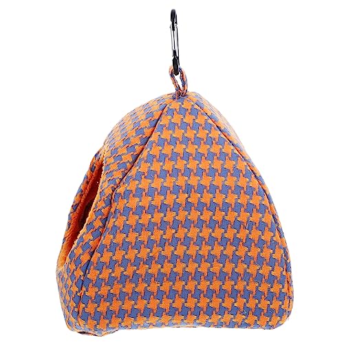 HEMOTON Hängendes Vogelnest Kleintier Hängematte Orange Warmes Vogelbett für Papagei Kleiner Mittlerer Käfig Kuschelnest Robust von HEMOTON