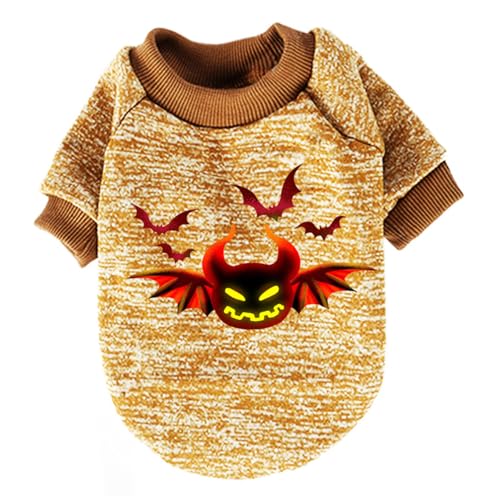 HEMOTON Halloween Haustier Kostüm Kürbis Pullover Warme Hundekleidung für Kleine Hunde und Katzen Bequemer Strickmantel für Halloween Partys und Outdoor Aktivitäten Einfach Anzuziehen von HEMOTON