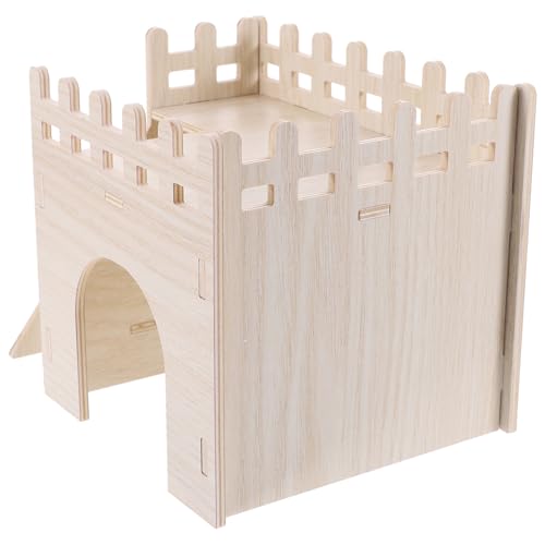HEMOTON Holzhamsterversteckhaus Mit Leiter Für Kleintiere Aus Robustem Holz Kletterspielzeug Und Ruheraum Für Hamster Chinchilla Und Meerschweinchen von HEMOTON