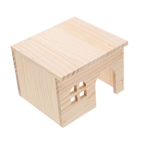 HEMOTON Hamster-Holzplattform Hamster Spielplatz Hamster Hamster Käfig Zubehörset Hamster Futter- und Wasserspender Hamstersand Zubehör für Haustierratten Hamsterhaus Maz hölzern von HEMOTON
