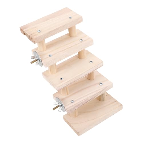HEMOTON Hamster-Kletterleiter Hamster hamsterspielzeug nager Hamsterkäfigleiter Leitern spielzeuge treppenkarre Kletterleiter für Haustiere Chinchilla-Leiter hölzern von HEMOTON
