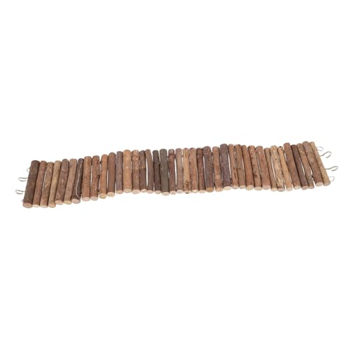 HEMOTON Hamster Kletterleiter Holz Biegbar mit Hängebrücke für Kleine Haustiere Stabiles Kletterspielzeug zur Aktivitätsförderung Vielseitige Holzbrücke für Hamster Mäuse und Kleintiere von HEMOTON