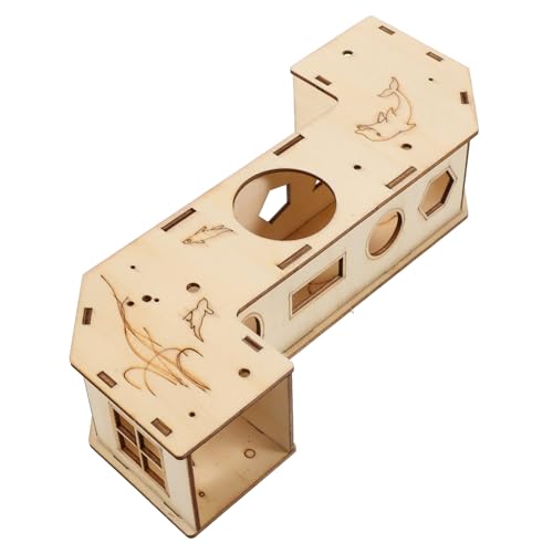HEMOTON Hamster Tunnel aus Holz Sicher Versteck für Ratten und Meerschweinchen Einfache Röhre für Kleine Haustiere von HEMOTON