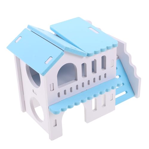 HEMOTON Hamster Versteck Haus Doppelstöckiges Holz Haustierversteck mit Balkon Mehrkammeriges Pflegeleichtes Versteck für Hamster Meerschweinchen und Kleine Haustiere Entspannen HEMOTON Hamster Versteck Haus Doppelstöckiges Holz Haustierversteck mit Balkon Mehrkammeriges Pflegeleichtes Versteck für Hamster Meerschweinchen und Kleine Haustiere Entspannen von HEMOTON