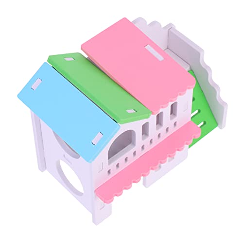 HEMOTON Hamster Villa aus Holz Bunte Kreative Doppelschicht Habitat für Kleintiere Komfortables Nest und Spielplatz für Zwerghamster und Chinchillas HEMOTON Hamster Villa aus Holz Bunte Kreative Doppelschicht Habitat für Kleintiere Komfortables Nest und Spielplatz für Zwerghamster und Chinchillas von HEMOTON