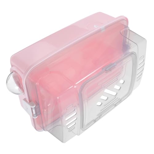 HEMOTON Hamsterkäfig für Kleine Haustiere Transportbox mit Klarer Panoramaansicht Kofferstil Sichere Materialien für Ausflüge und Tierarztbesuche von HEMOTON