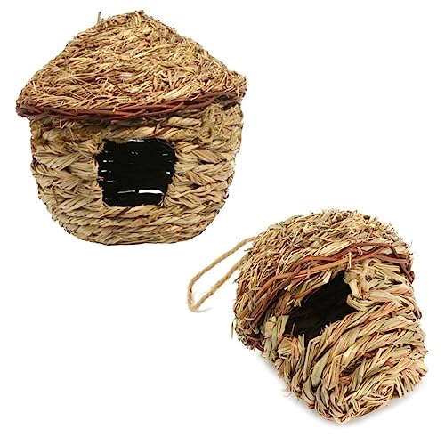 HEMOTON Handgefertigtes Vogelhaus Aus Natürlichem Material Handgewebtes Nest Für Wellensittiche Und Kleine Vögel Für Einen Sicheren Rückzugsort Schaffen Sie Eine Warme Und Natürliche von HEMOTON
