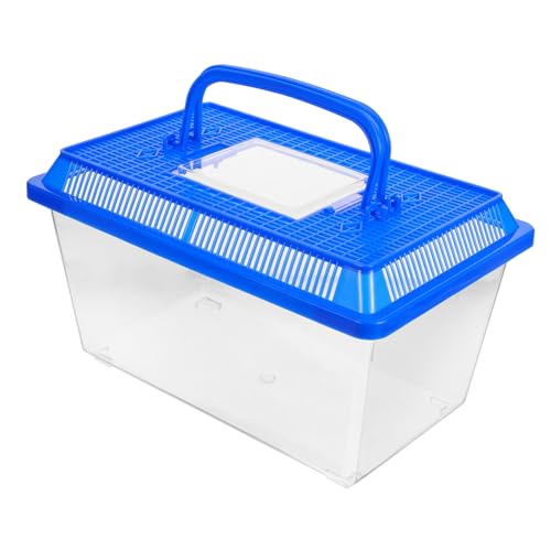 HEMOTON Haushaltsschildkrötenbecken Transparente Transportbox für Schildkröten Futter und Ruhebereich für Aufzucht Hibernation von HEMOTON
