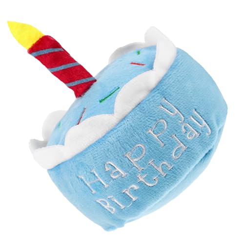 HEMOTON Haustier-Geburtstagskuchen-Plüschtier Hundespielzeug in Form Einer Geburtstagstorte Alles zum Geburtstag Hundespielzeug Dog chew Toy hundekauspielzeuge quietschendes von HEMOTON