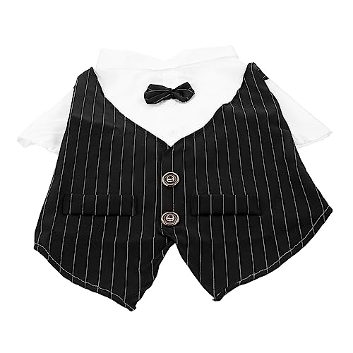 HEMOTON Haustieranzug Hunde Hochzeitskostüm Hundehalsband zur Hochzeit Jungen-Smoking binden klein Dog Costume hundekostüme cat Costume Hemd für Welpen Welpenhemd Hundehemd Polyester Black von HEMOTON