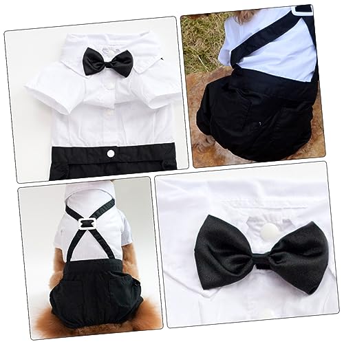 HEMOTON Haustieranzug Weiße Haustierkleidung Hundekleid Hundekleidung Smoking Krawatten Outfit Hundekostüme Für Große Hunde Kleidung Haustiere Modeanzüge Dackel Hochzeit Ups von HEMOTON