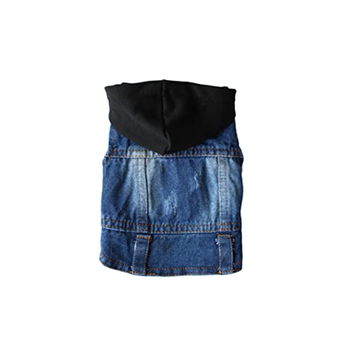 HEMOTON Haustierbedarf pet Supplies Pet Clothes Pet Shirts Pet Sweaters Pet Hoodies Pet Jacket Pet Costumes Hundemützen Cool Hundekleidung klein Welpe Hundebekleidung Jeansjacke Black von HEMOTON