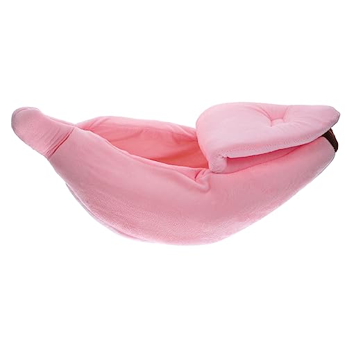 HEMOTON Haustierbett Hamsterkäfige Bettwäsche Nest Kaninchen Banane Drinnen Gemütlich Meerschweinchen Bett Versteck Hamsterbetten Höhlenbett Für Haustiere Pp Baumwolle Rosa von HEMOTON
