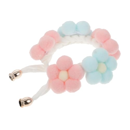 HEMOTON Haustierhalsband Blau Stichworte Für Häkeln Gestrickt Klein Mit Zubehör Kostüm Rosa Bestickt Blumen- Katzenhalsband Kragen Körperpflege Dekoratives Hundehalsband Garn von HEMOTON