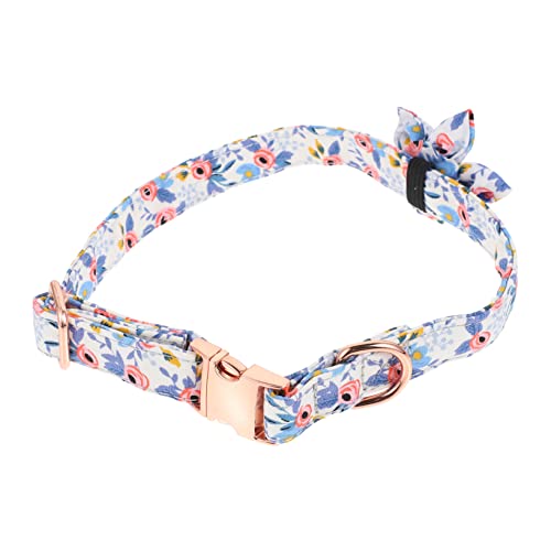 HEMOTON Haustierhalsband Haustiere für klein Katzenhalsbänder mit Licht Haustierblumen-Krawatten weihnachtsdeko Blume des Katzenhalsbandes Katzenzubehör Katzenhalsband süß Baumwolle Blau von HEMOTON