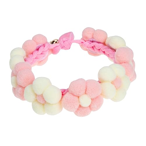 HEMOTON Haustierhalsband Katzenhalsbänder Katzenzubehör Schild gestrickt Hundehalsband Mädchen Auto Kragen Haustierzubehör Blumen hundehalsband Welpenhalsband Garn Rosa von HEMOTON