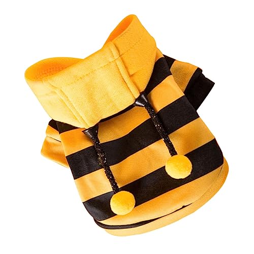 HEMOTON Haustierkleidung Mit Kapuze Pullover Hunde-Hoodie-kostüm Hunde Winteroutfit Welpe Kalt Groß Haube Weihnachtshund-Hoodie Hundeanzug Für Yellow Fleecestoff von HEMOTON