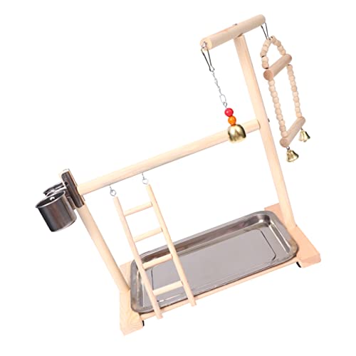 HEMOTON Hölzerner Papageiplatz Mit Futterstation Und Kletterbrücke Papageienspielzeug Für Vogelkäfige Für Wellensittiche Und Nymphensittiche Sicheres Und Stabiles HEMOTON Hölzerner Papageiplatz Mit Futterstation Und Kletterbrücke Papageienspielzeug Für Vogelkäfige Für Wellensittiche Und Nymphensittiche Sicheres Und Stabiles von HEMOTON