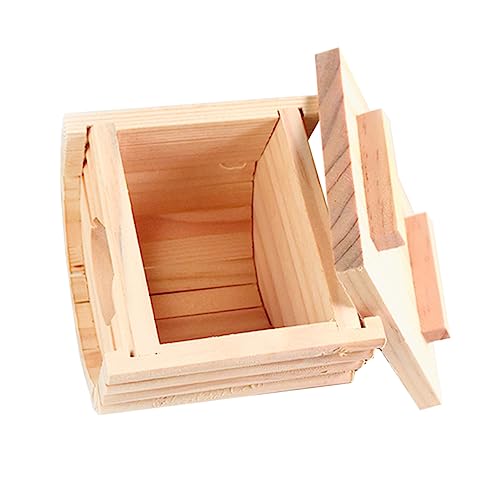 HEMOTON Hamsterhaus Aus Naturholz Mit Runden Eingang Für Kleintiere Als Spielzeug Und Versteck Unbehandelt Für von HEMOTON