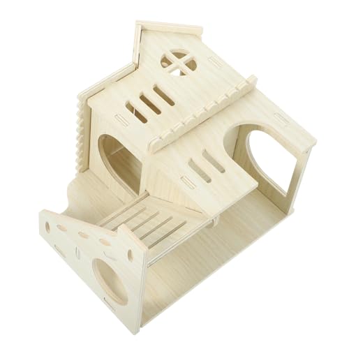 HEMOTON Holz Hamsterhaus mit Rampe Delikates Versteck für Kleine Tiere für und Spiel Langlebiges und Geruchsfreies Design von HEMOTON