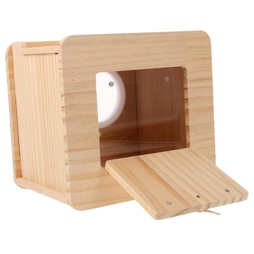 HEMOTON Holz Nistkasten Vogelhaus Vogelnest Hängend Outdoor Garten Terrasse Vogelhaus Nistkasten Holzvogelnest Vogelhausdekoration von HEMOTON