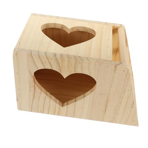 HEMOTON Holzfütterer für Kaninchen Stehende Futterstation mit Zwei Fächern für Kleintiere zur Aufbewahrung von Heu und Futter für Garten und Wohnräume von HEMOTON