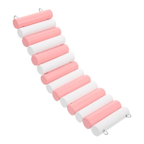 HEMOTON Holzleiter Für Haustiere -kletterspielzeug Hamster-kletterplattform Hamster Verstecken Vogelleiterbrücke Rattenkäfig Zubehör Für Haustierratten Rosa Hölzern von HEMOTON