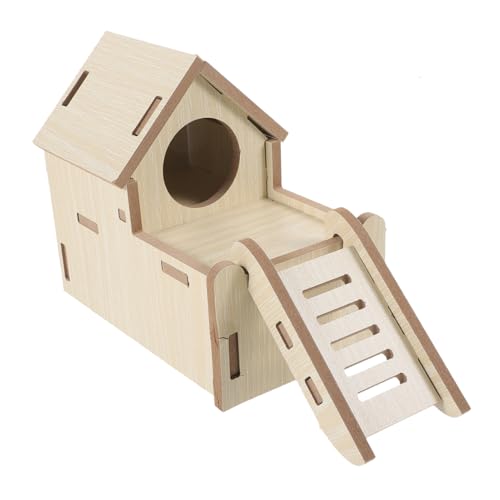 HEMOTON Holzleiter Plattform Hamster Versteck Haus aus Holz für Kleintiere Wie Hamster Chinchilla Kaninchen Langlebiges Haustierzubehör Ausruhen Pet Supply Training Spielplatz von HEMOTON